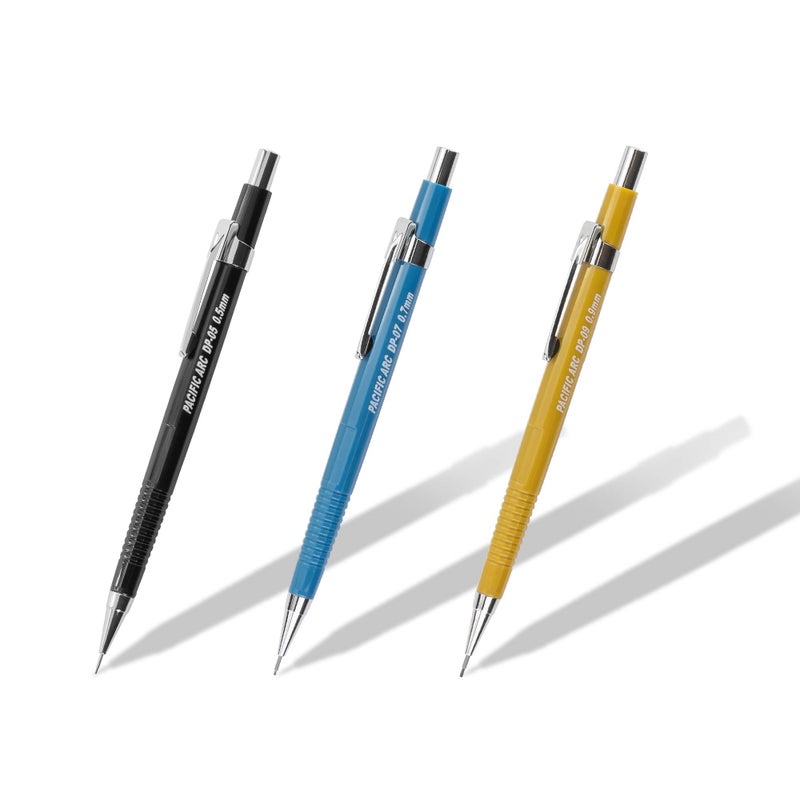 Pacific Arc Mechanical Pencil Set, .5 mm, .7mm, .9 mm Mechanical Pencil with 3 Spare Erasers, Refillable Lead Pencil Holder for Drafting, Sketching, and Drawing - Image 1